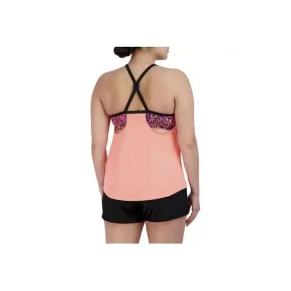 ZeroXposur 4-Way Stretch Solid 2 For Top Swimsuit (Scallop) Sz XXL - Picture 2 of 7